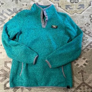 LLBean Women’s Sweater Fleece Pullover Turquoise sz Medium